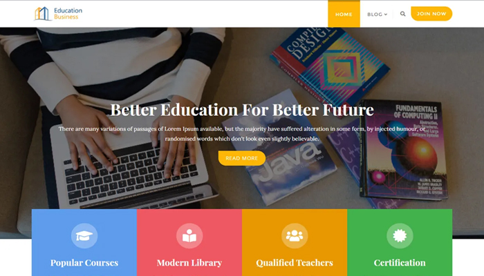 Giao diện website kinh doanh giáo dục - Education Business