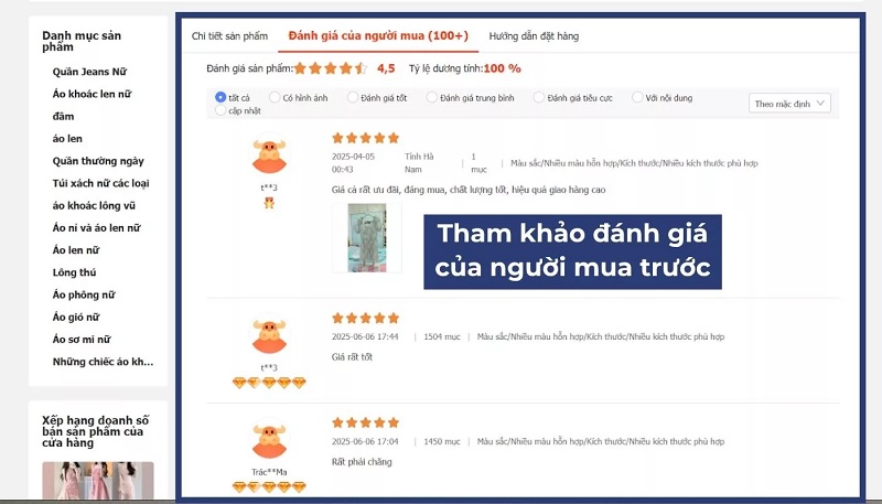 Đọc kỹ đánh giá từ khách hàng cũ